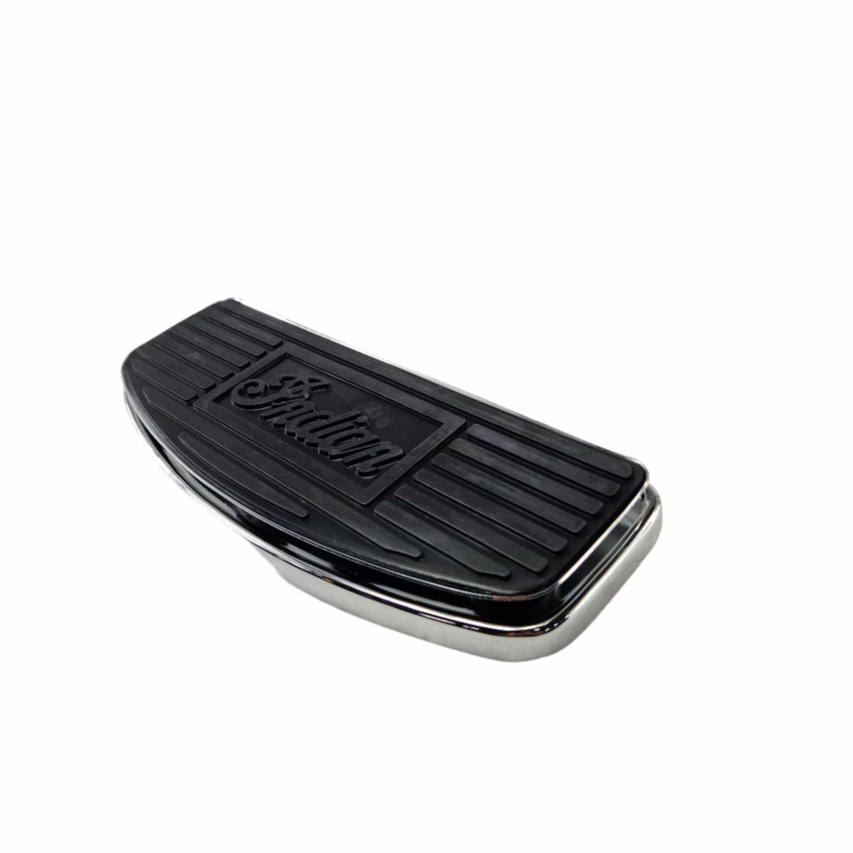 The Assembly Floorboard by Polaris features a vintage-style rectangular design with a black rubber pad, horizontal grooves, and Studebaker embossed in the center—ideal for classic cars or custom Polaris and Indian motorcycle builds.