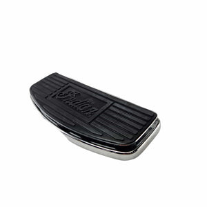 The Assembly Floorboard by Polaris features a vintage-style rectangular design with a black rubber pad, horizontal grooves, and Studebaker embossed in the center—ideal for classic cars or custom Polaris and Indian motorcycle builds.