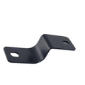 A black, S-shaped Bracket-Mount Fender, Rear by Polaris with two oblong holes at each end is shown on a plain white background—an ideal OEM off-road accessory.