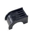 The image shows a Polaris Rear Bushing Bar, 28.5 mm—an OEM black plastic part with a curved top, open sides, and three parallel slots—designed for Polaris off-road vehicles and photographed on a white background.