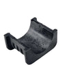 A black, semi-cylindrical plastic bracket with ridged sides and open ends, shown on a white background. The Sway Bar Bushing by Polaris is OEM part #5454257, perfect for Polaris Off Road Parts replacement.