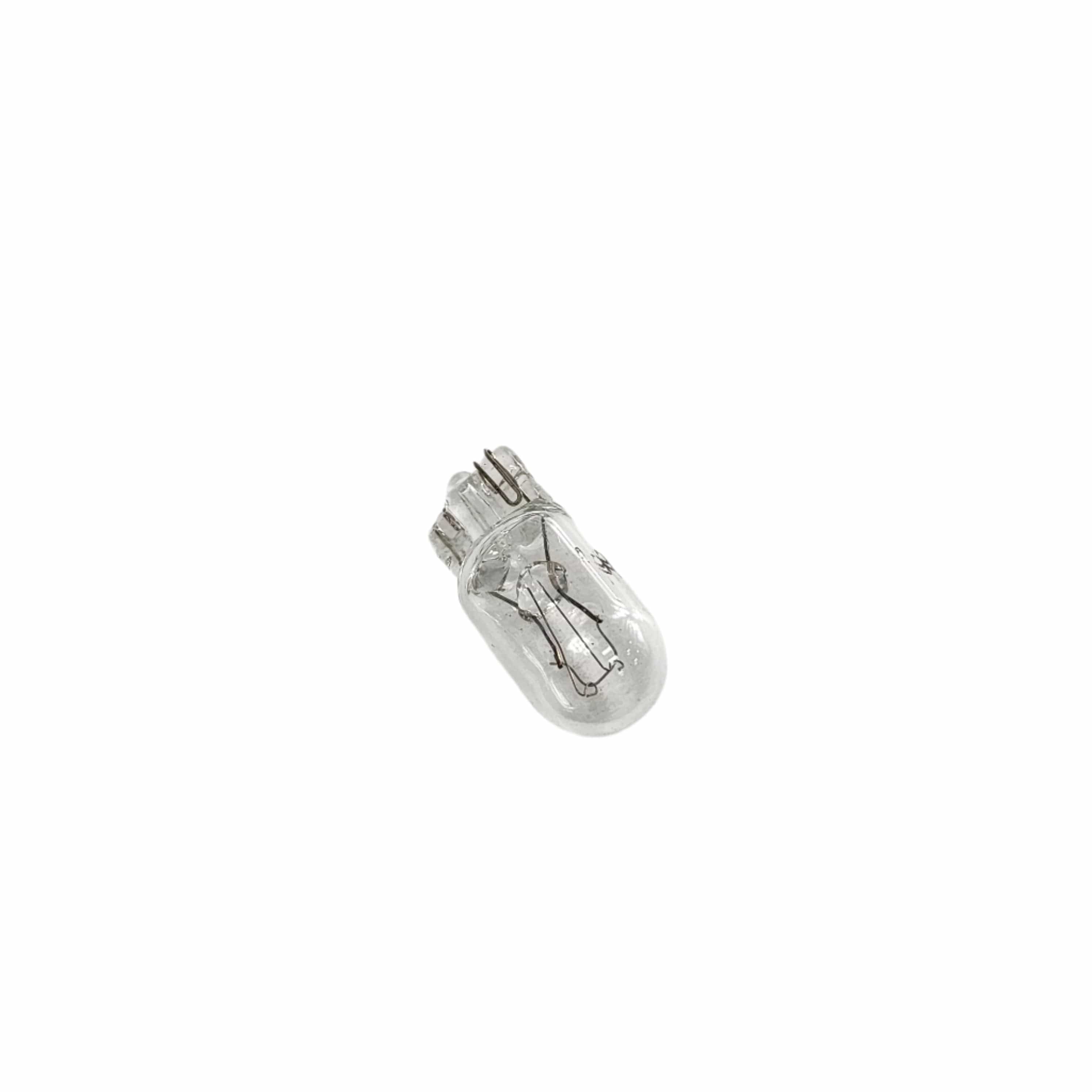 A clear, small Bulb, Dash by Polaris with a wedge base sits centered on a plain white background—ideal for Victory motorcycle enthusiasts shopping at Witchdoctors.