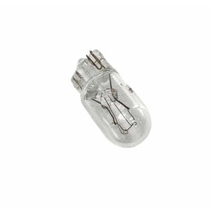 A clear, small Bulb, Dash by Polaris with a wedge base sits centered on a plain white background—ideal for Victory motorcycle enthusiasts shopping at Witchdoctors.