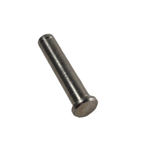 The Pivot Pin by Polaris, with a metal cylindrical body and flat wide head, is shown isolated on a white background—perfect for use in Victory motorcycle applications.
