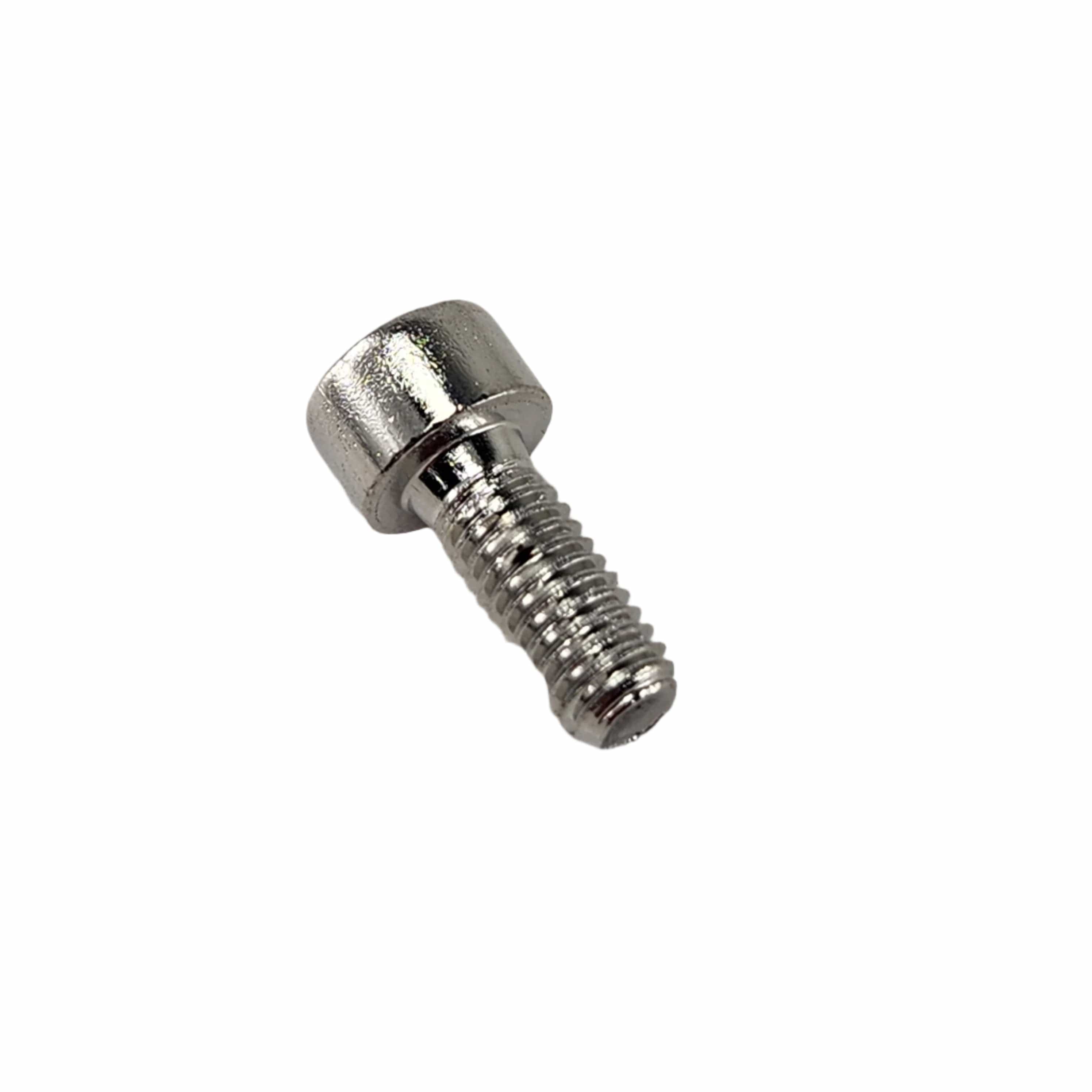 A close-up of a single Screw by Polaris, featuring a silver round, flat head and partially threaded shaft, set against a white background—ideal as an OEM part for your Victory motorcycle from Witchdoctors.