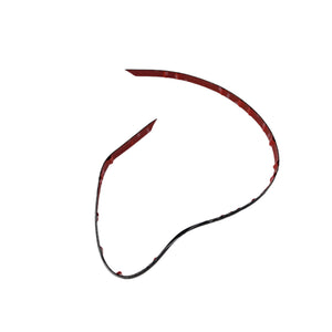 A curved strip of adhesive tape, like that used for the Polaris Front Fender Trim, with red backing partially peeled and forming a loose, incomplete loop on a white background.