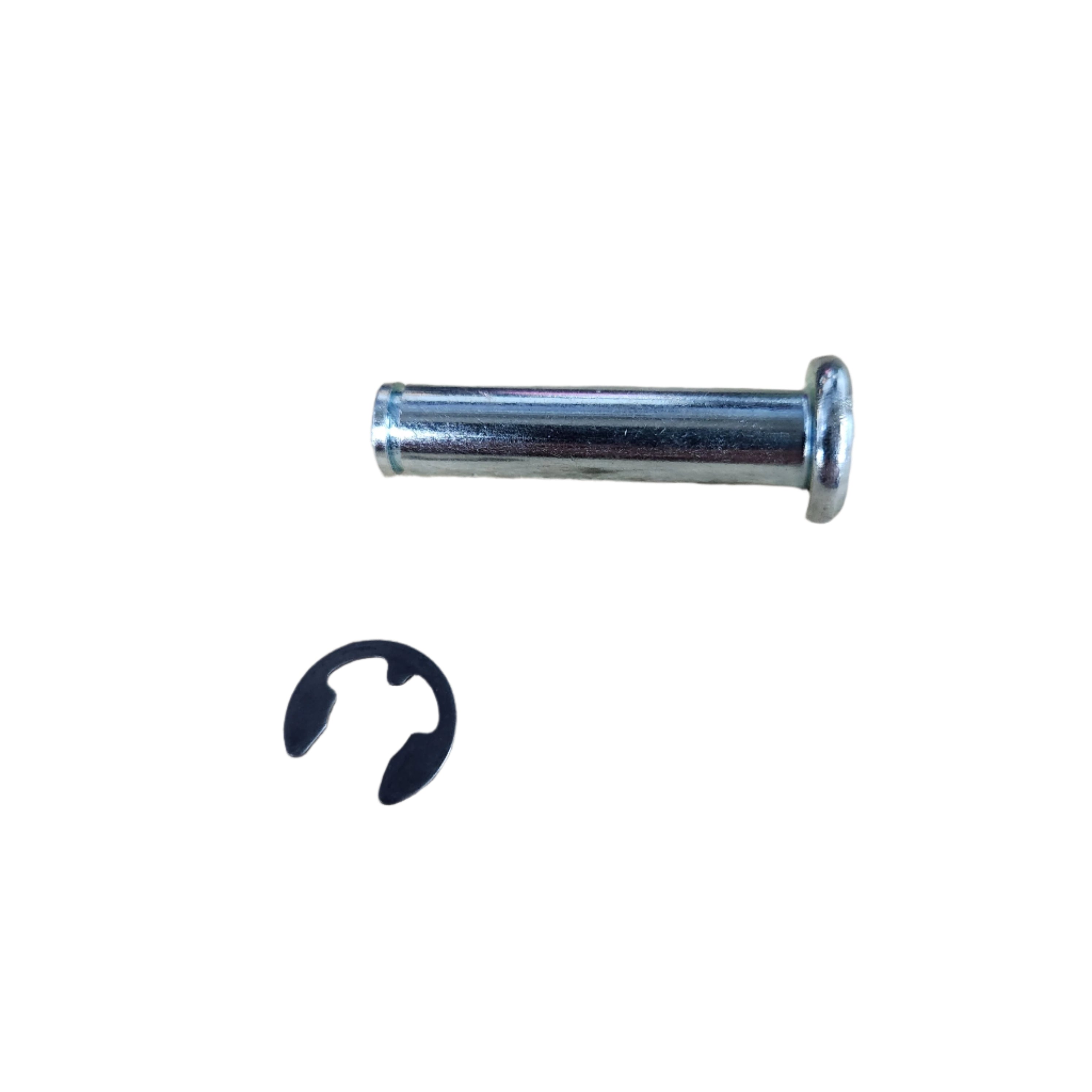 The Pivot Pin & Retaining Ring (Replaces OEM# 7661980) by Witchdoctors features a metal pivot pin with a rounded head placed above a small black retaining ring, both displayed on a white background.