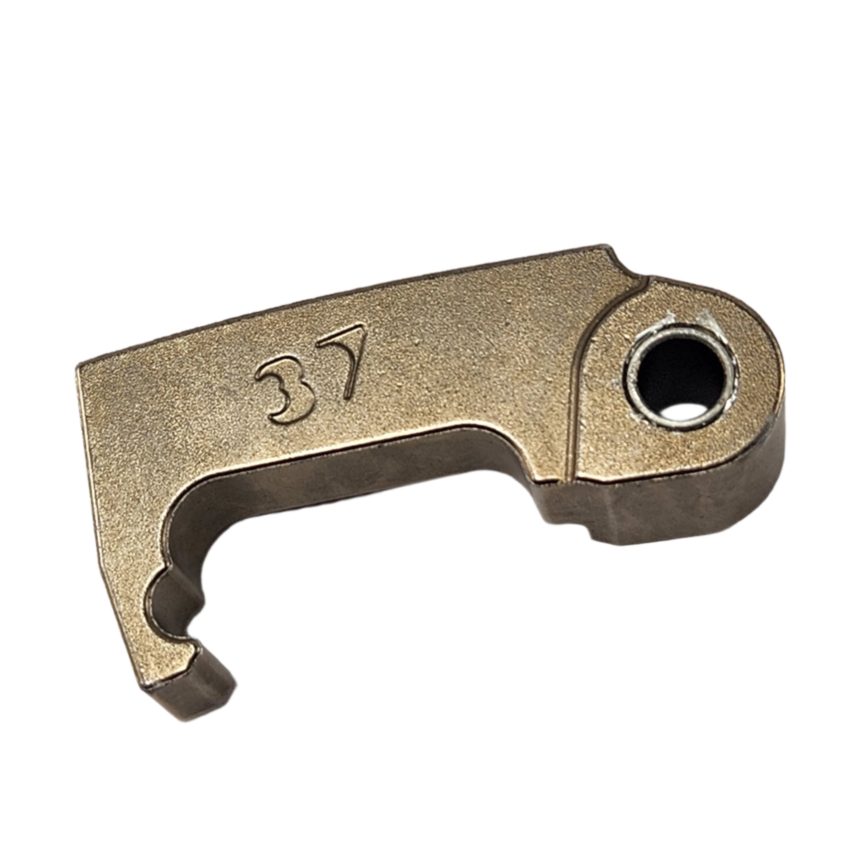 A metallic, L-shaped Weight-Ramp by Kawasaki with a hole on one side, an engraved number 37, and a small hook-like notch at the end. Suitable for Kawasaki UTVs or off-road vehicles. Shown on a white background.