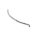 A black and silver Hose, Brake, Front by Polaris with metal connectors at both ends is shown on a white background. Available as an OEM part from Witchdoctors, it ensures reliable performance and durability for Victory motorcycles.