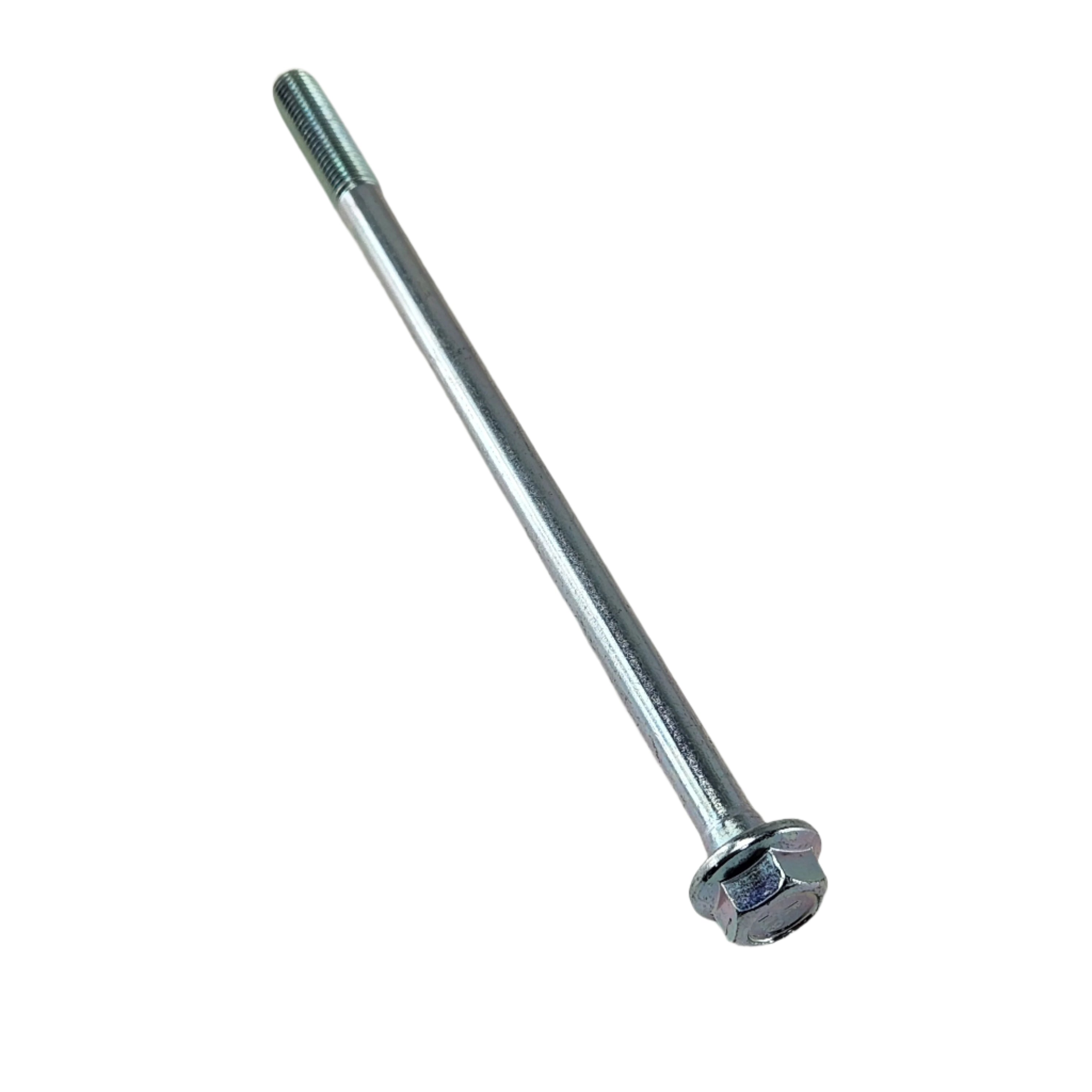 The Bolt Cylinder by CF Moto is a long, silver metal cylinder with a hexagonal head and partially threaded shaft, shown on a white background—ideal as an OEM part or UTV accessory.