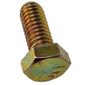 A close-up of the Polaris Bolt, 5/16-18X3/4, brass-colored with a partially threaded shaft and marked head, isolated on white—perfect for Polaris UTV repairs and fully compatible with Polaris OEM parts.
