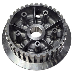 A close-up of an Inner Clutch Hub by Polaris, featuring evenly spaced vertical teeth around the edge and circular openings in the center, designed for Indian Thunder Stroke 111 or Victory V-Twin, displayed on a white background.