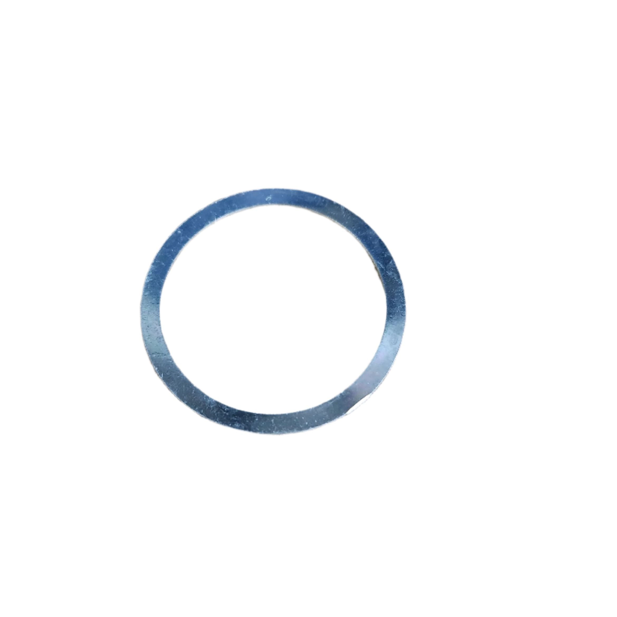 The Adjust Washer by CFMOTO, a thin, flat, circular metallic washer, is shown against a white background—an essential OEM part for UTVs and off-road vehicle accessories.