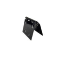 A black metal Assembly, Hinge by Polaris stands upright on a white background, partially open to reveal its two flat plates with screw holes—ideal for OEM Victory Polaris or other Victory motorcycle replacements.