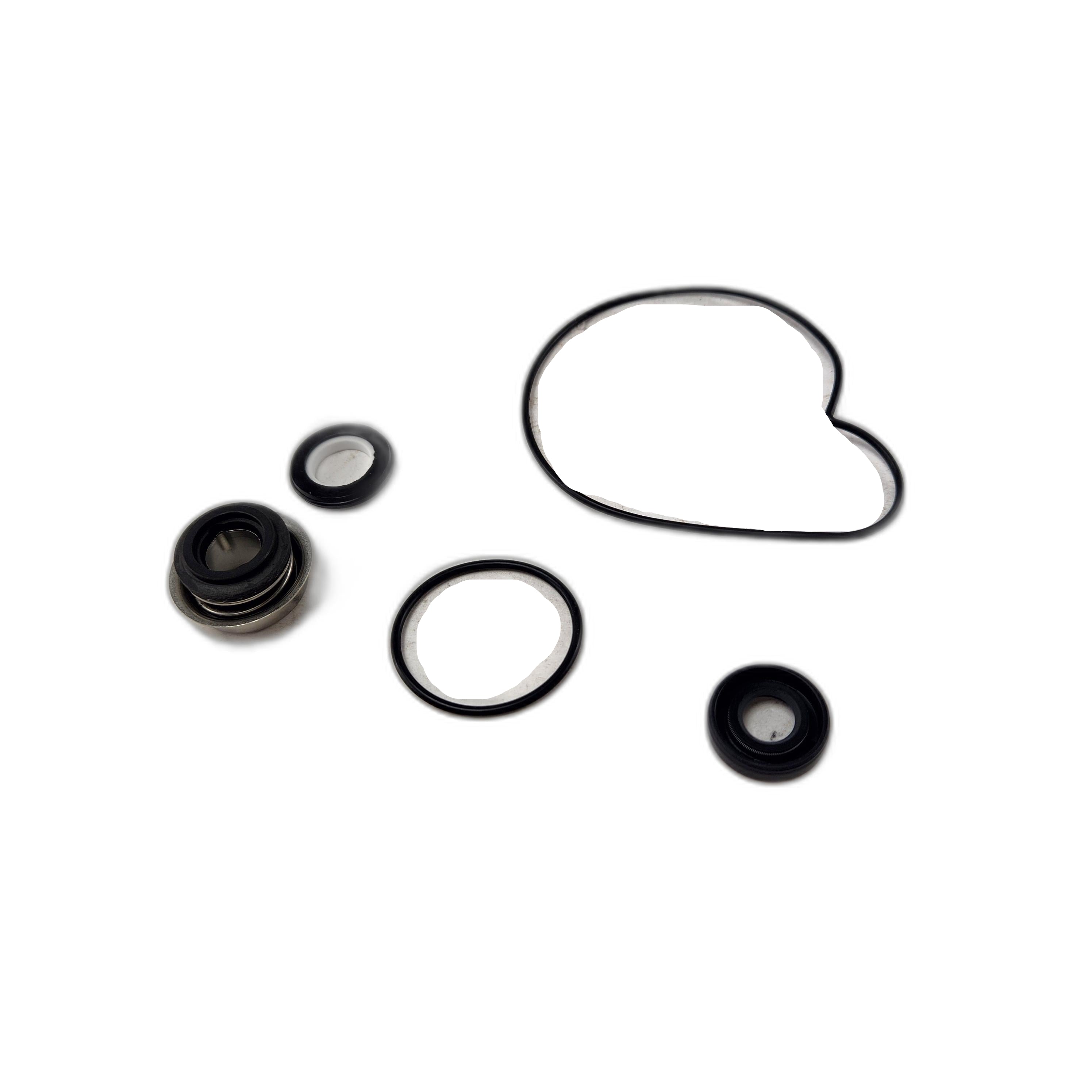 Five assorted round and oval glass lenses, one heart-shaped, are displayed on white—evoking the precision of the Arctic Cat Kit, Seal - Water Pump, crafted for reliable ATV performance.