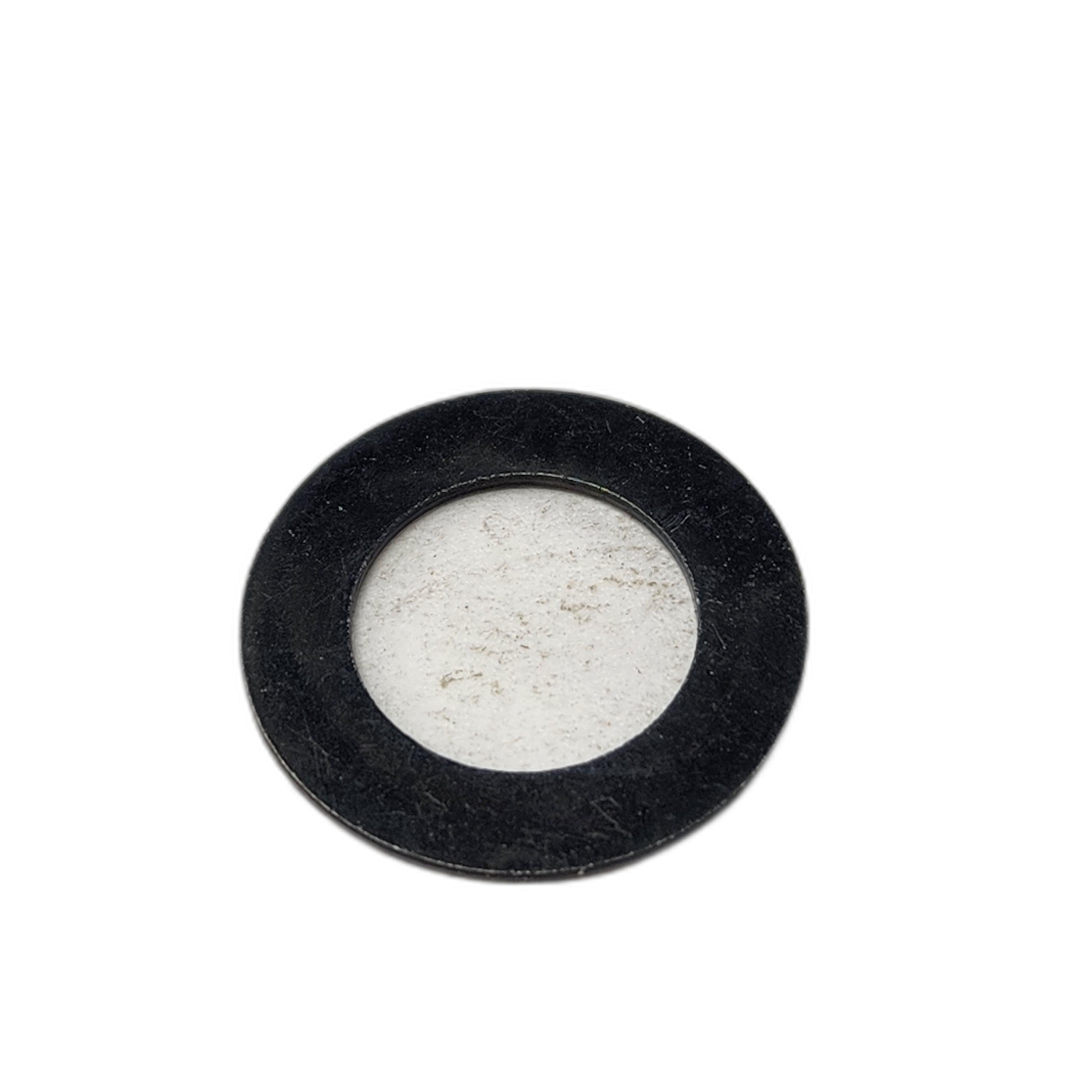 The Washer by Polaris is a round black ring with a transparent, slightly frosted center—displayed on a white background. A reliable OEM part choice for your Polaris Off Road vehicle.