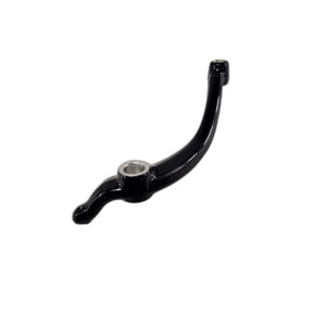 The Pedal-Shifter Mid Black by Polaris is a genuine Indian motorcycle OEM part—a black, curved metal lever with a silver circular opening in the center, shown on a white background.