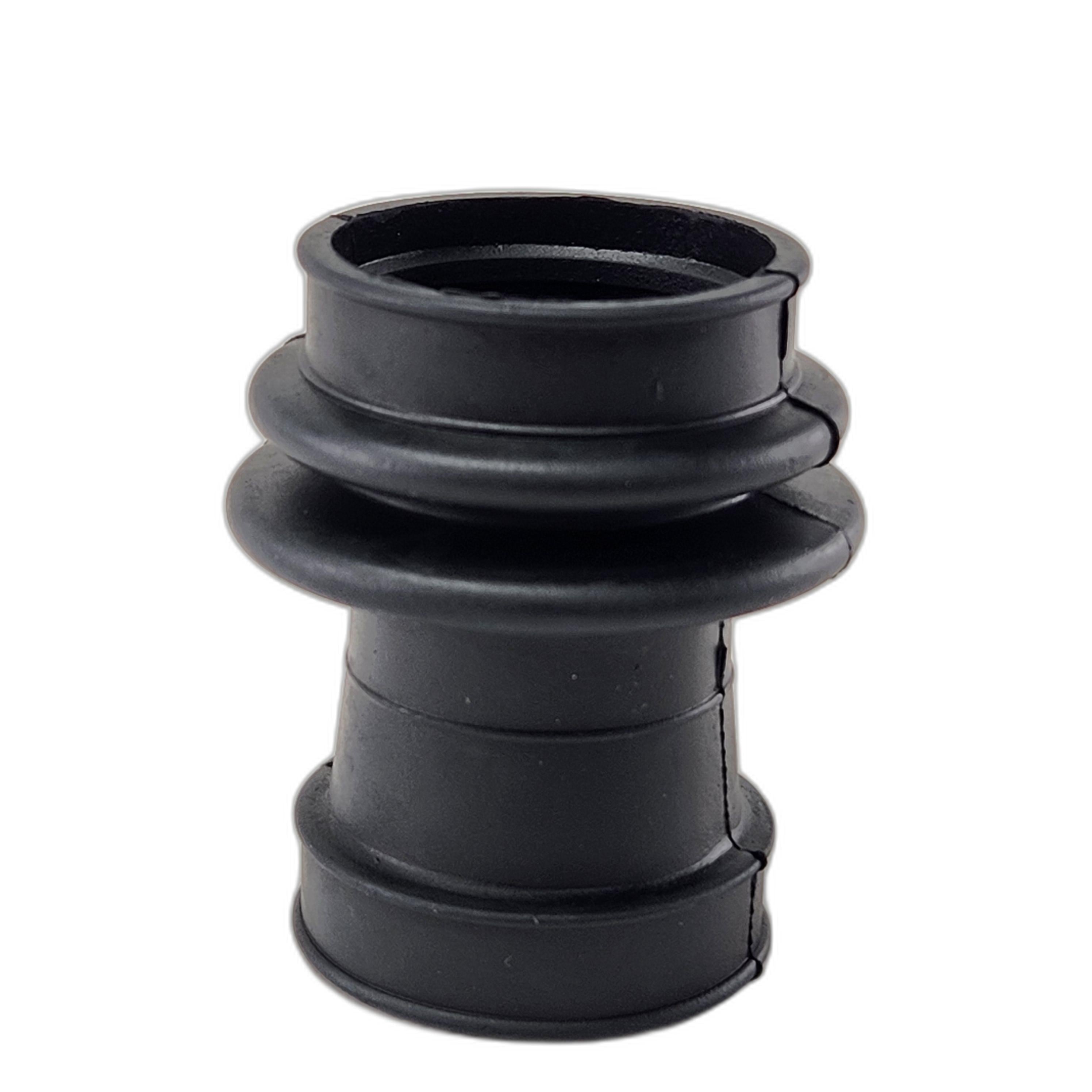 The Seal Boot Rear Drive Shaft by CF Moto is a black rubber grommet with two ridges and a flared base, displayed upright on a white background—ideal for Off Road OEM use, such as in CF Moto UTVs.