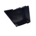A black plastic Saddlebag Organizer Tray by Disruptive Misfit Solutions, with VICTORY embossed, angular shape, and a corner hole—designed for Victory Cross Country motorcycle storage. Photographed on a white background.