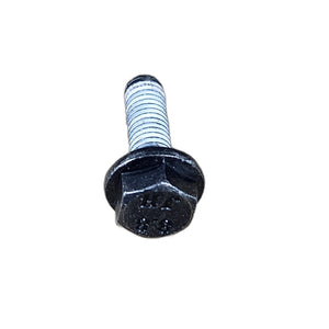 A close-up of a single black Screw by Polaris with washer, partially threaded, against a plain white background—ideal for OEM Victory Polaris or other Victory motorcycle parts.