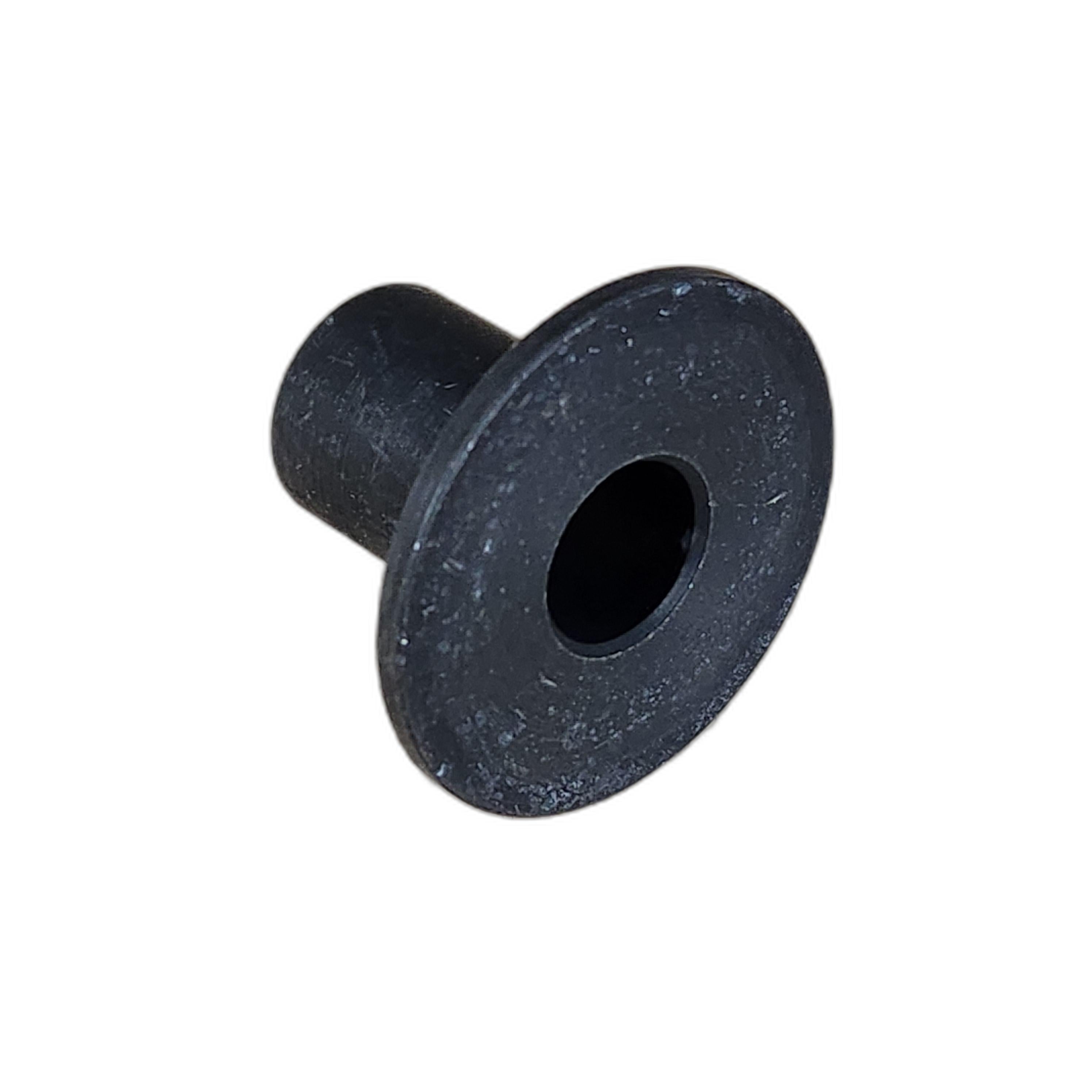 Bushing, Flange by Polaris—black rubber grommet with wide flange and central hole, perfect for Victory motorcycle applications.