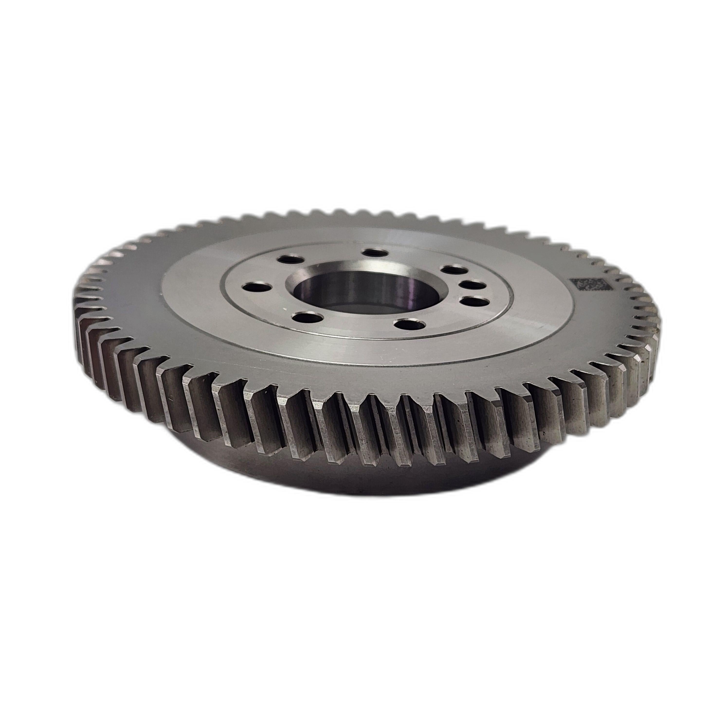 A metallic, circular Gear-Balancer, Drive by Polaris with evenly spaced edge teeth and central circular holes, displayed on a white background—an essential OEM part for Indian motorcycles.