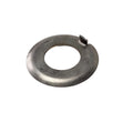 The Washer-Locking Plate by Polaris is a round, metallic part with a central hole and small raised tab, shown on a white background. Perfect as an OEM Indian Polaris component for Indian motorcycle maintenance and repairs.