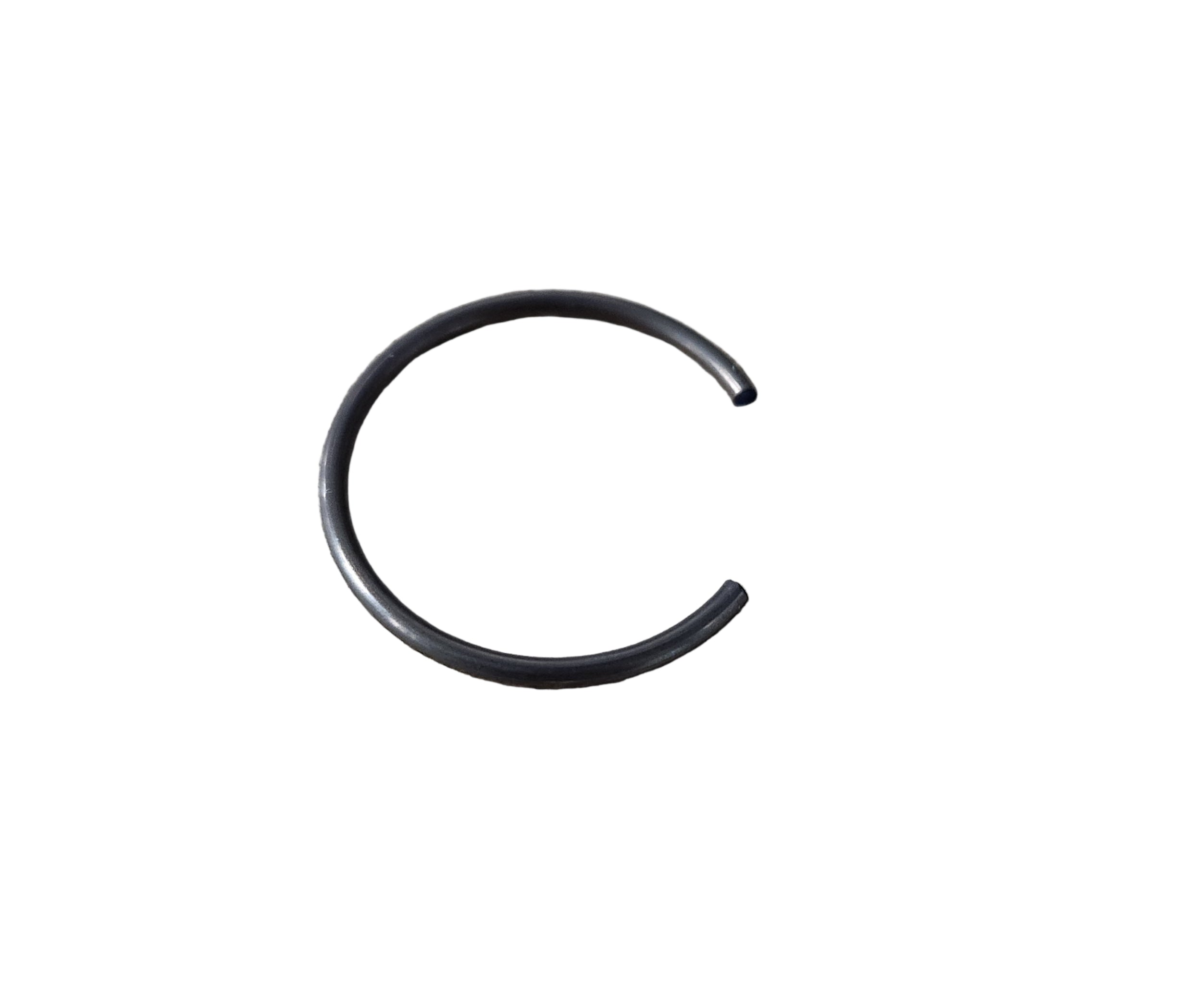 A black, circular Ring, Retaining by Polaris with a small opening, commonly used as an OEM Victory Polaris component, is shown on a white background.