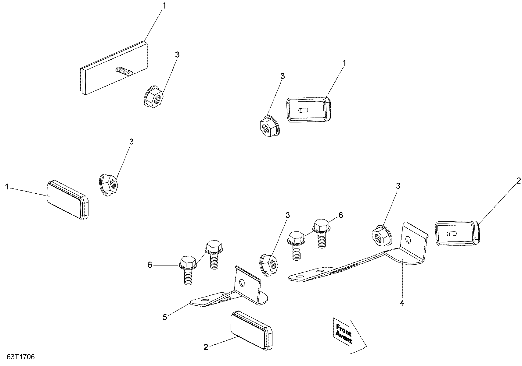 An Image of a Genuine Can-Am Parts Schematic Diagram showing the schematic - HEADLIGHTS AND REFLECTORS