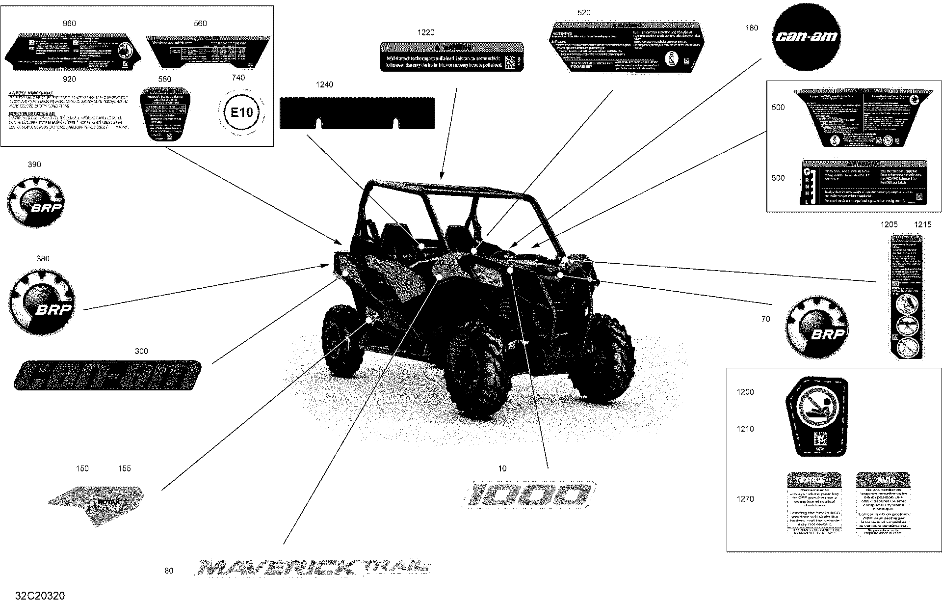 An Image of a Genuine Can-Am Parts Schematic Diagram showing the schematic - DECALS - BASE