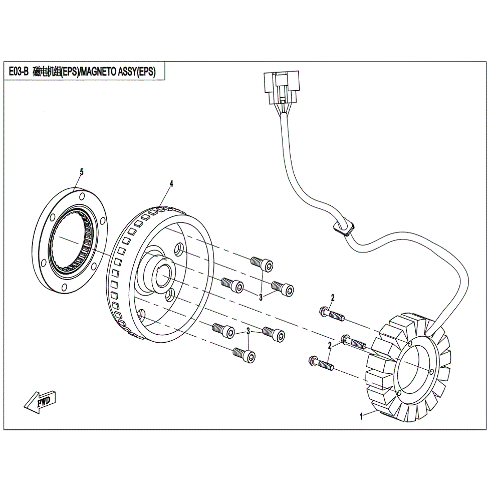 An Image of a Genuine CFMOTO Parts Schematic Diagram showing the schematic - MAGNETO ASSY. (EPS) - 2022 CFMOTO ZFORCE 950 HO Sport