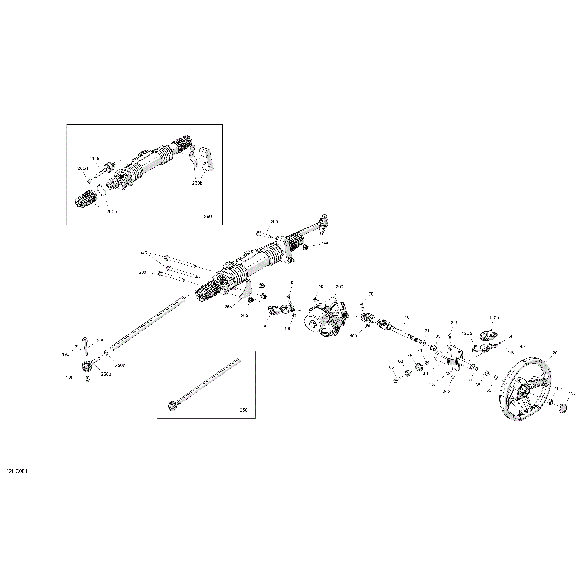An Image of a Genuine Can-Am Parts Schematic Diagram showing the schematic - MECHANIC - STEERING