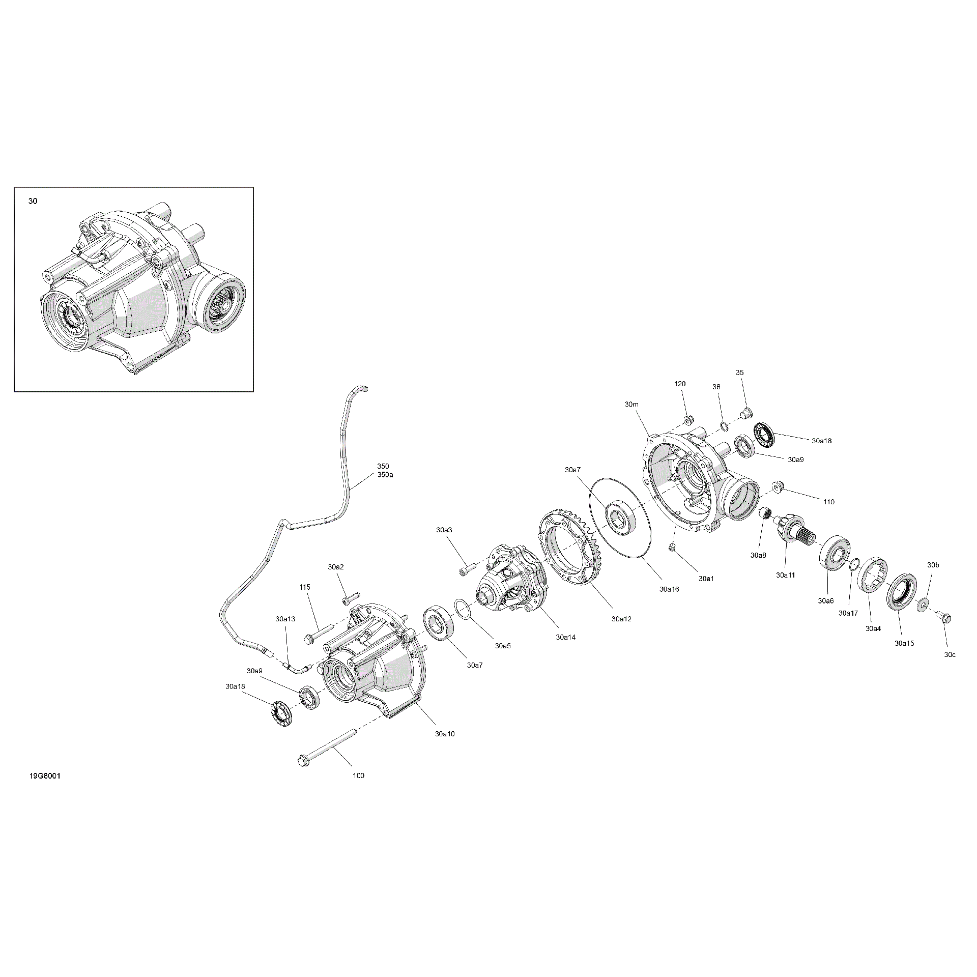 An Image of a Genuine Can-Am Parts Schematic Diagram showing the schematic - DRIVE - FRONT - DIFFERENTIAL PARTS
