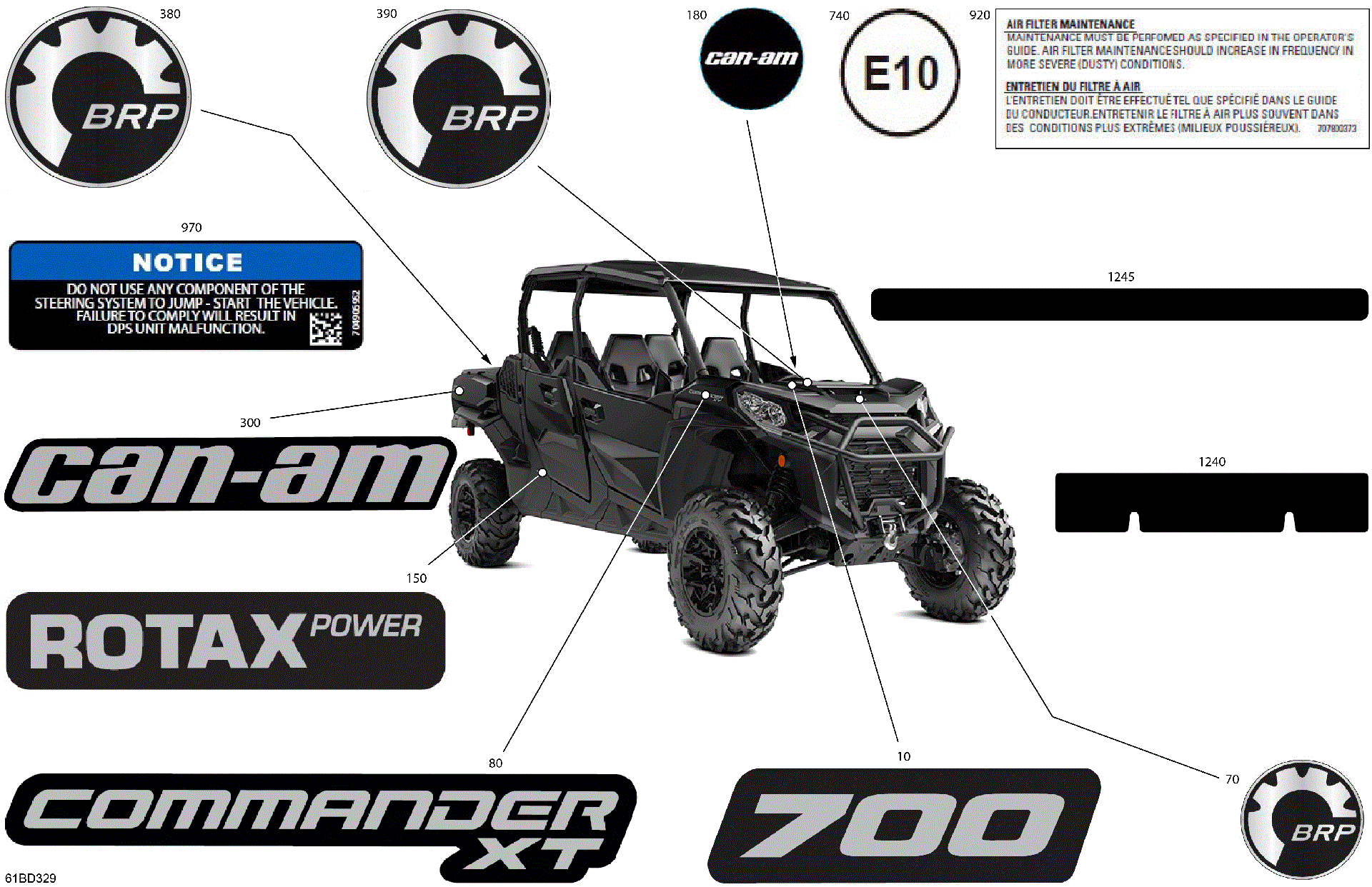 An Image of a Genuine Can-Am Parts Schematic Diagram showing the schematic - BODY - DECALS