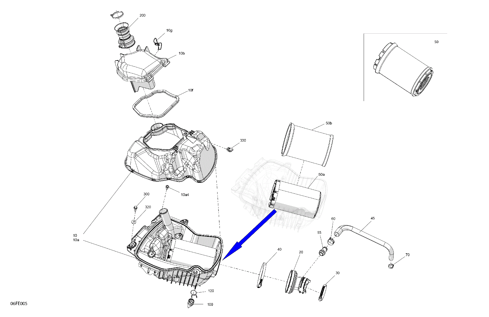 An Image of a Genuine Can-Am Parts Schematic Diagram showing the schematic - ENGINE - AIR INTAKE
