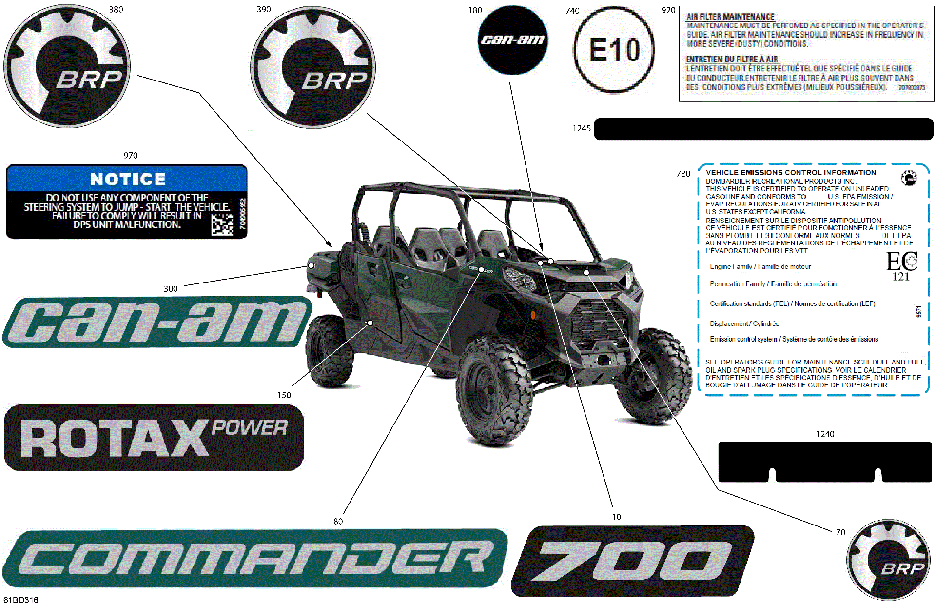 An Image of a Genuine Can-Am Parts Schematic Diagram showing the schematic - BODY - DECALS