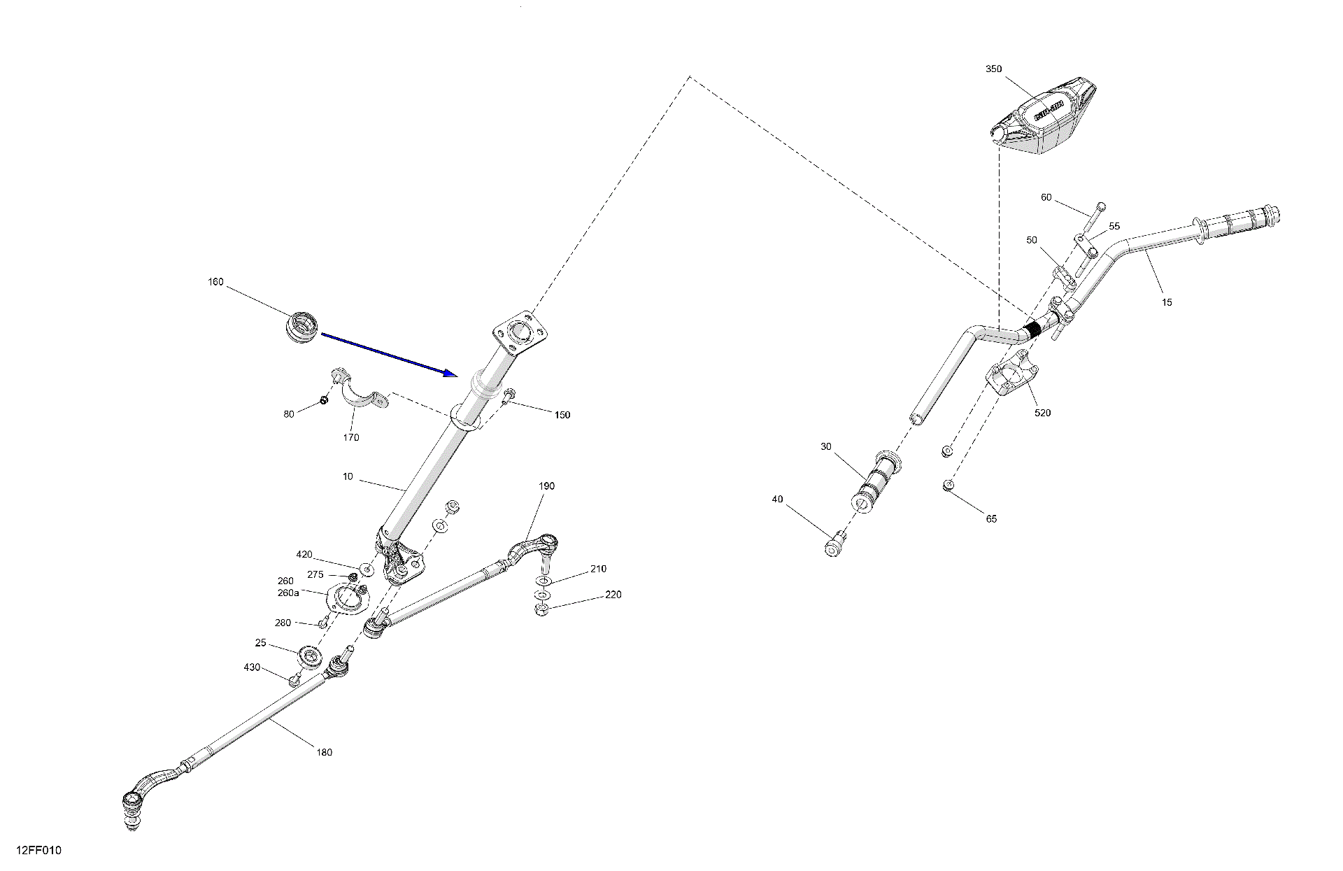 An Image of a Genuine Can-Am Parts Schematic Diagram showing the schematic - MECHANIC - STEERING