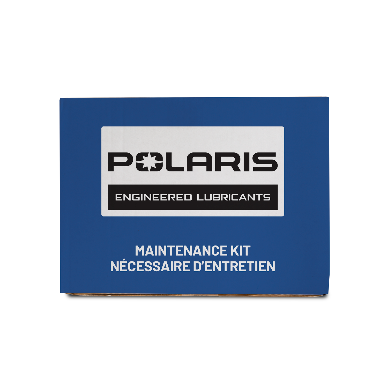 Blue rectangular box with Polaris logo and white text reading Maintenance Kit Nécessaire d’Entretien.
