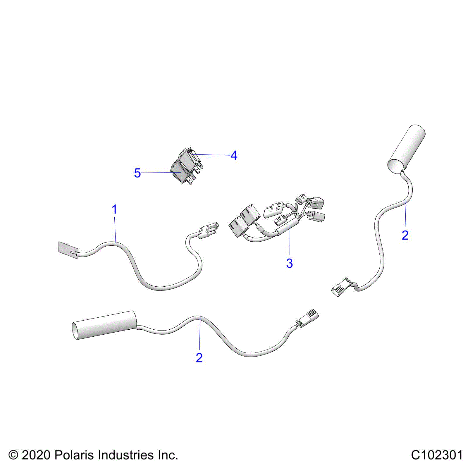 An Image of a Genuine Polaris Parts Schematic Diagram showing the schematic - ELECTRICAL: HANDWARMERS - 2022 POLARIS SPORTSMAN 570 HUNTER EDITION