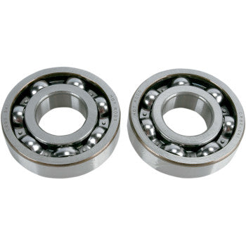 Two Kawasaki-Suzuki-Arctic Cat crankshaft bearings by Hot Rods are displayed side by side on a white background, each featuring inner and outer rings with evenly spaced metal balls.