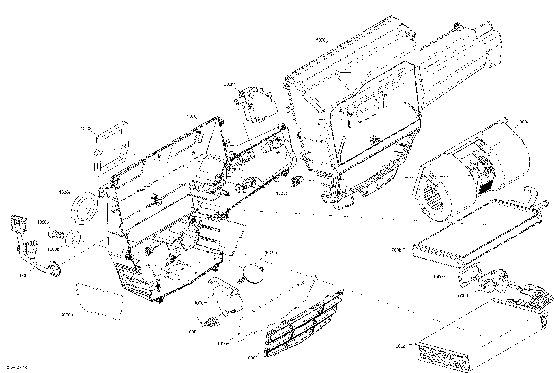 An Image of a Genuine Can-Am Parts Schematic Diagram showing the schematic - CAB - AIR CONDITIONING UNIT