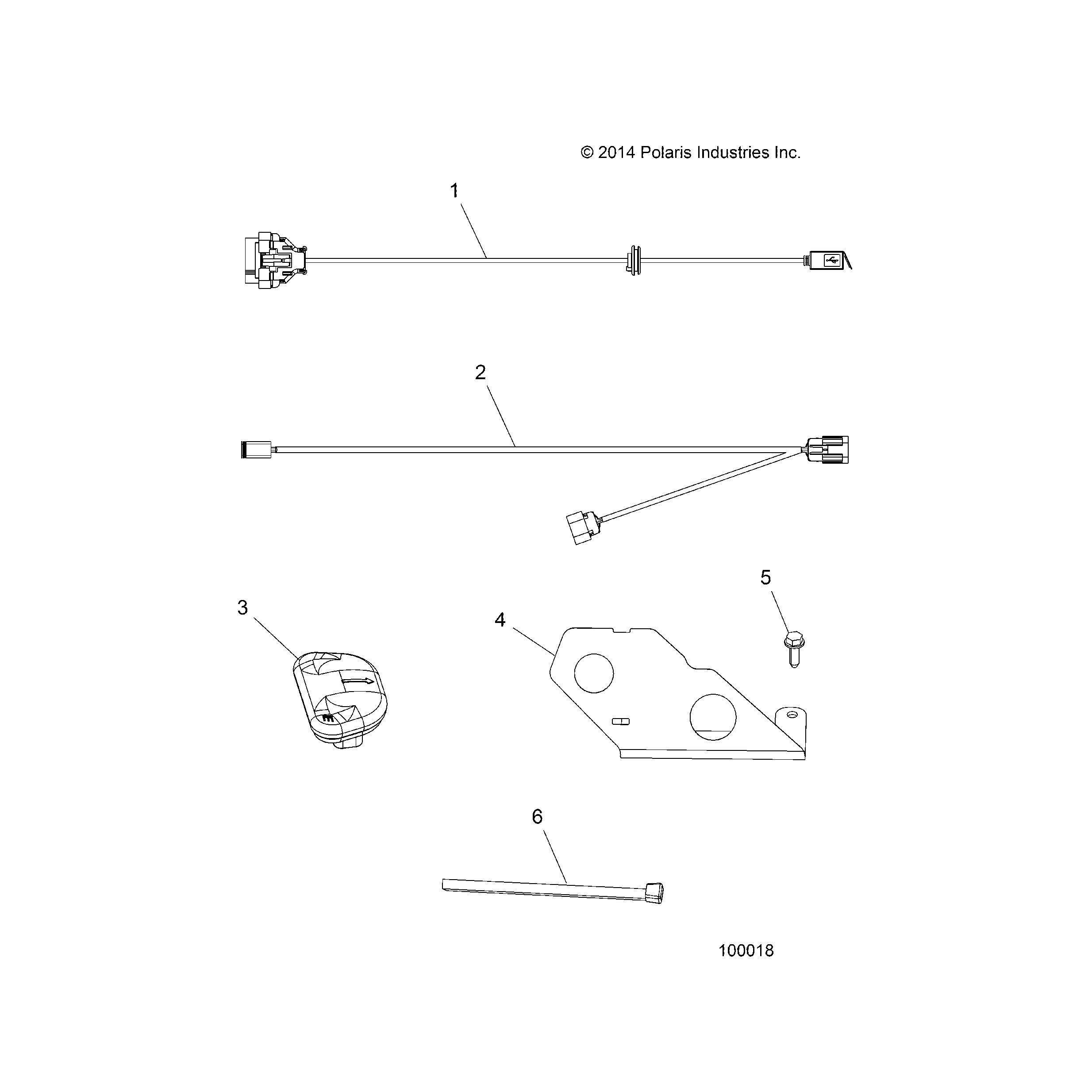 An Image of a Genuine Polaris Parts Schematic Diagram showing the schematic - ELECTRICAL: GPS HARNESS - 2015 POLARIS SPORTSMAN TOURING 1000