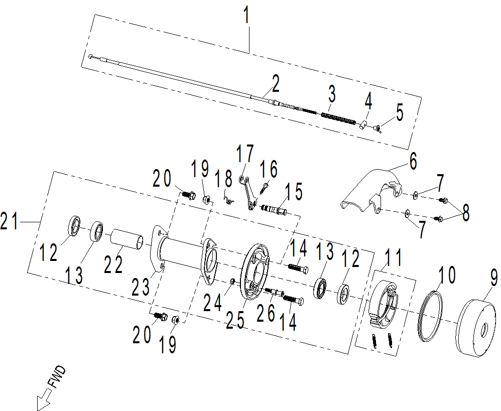 An Image of a Genuine Can-Am Parts Schematic Diagram showing the schematic - MECHANIC - REAR BRAKE 70