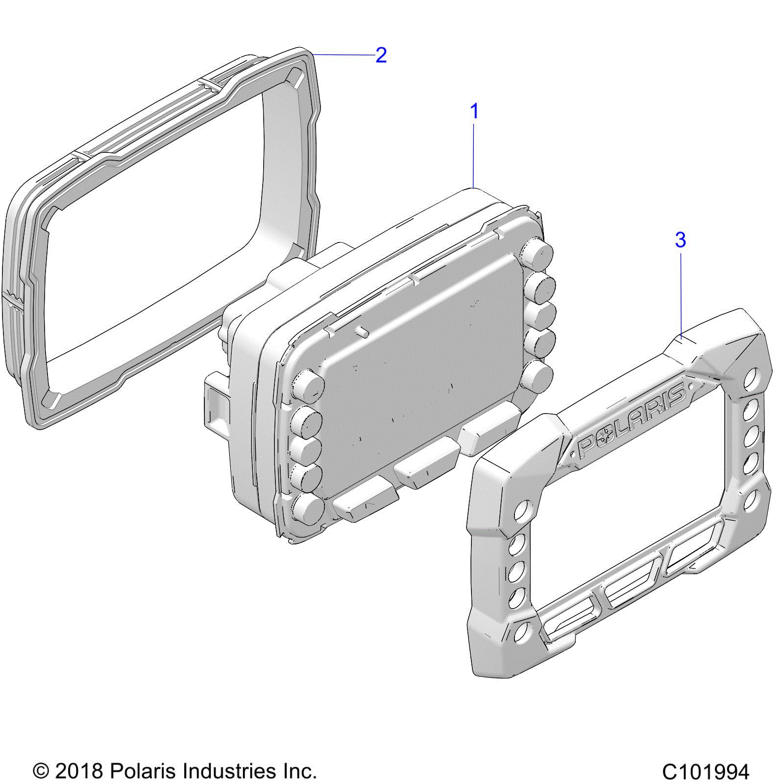 An Image of a Genuine Polaris Parts Schematic Diagram showing the schematic - ELECTRICAL: GAUGES and INDICATORS - 2024 POLARIS SPORTSMAN 850 48"