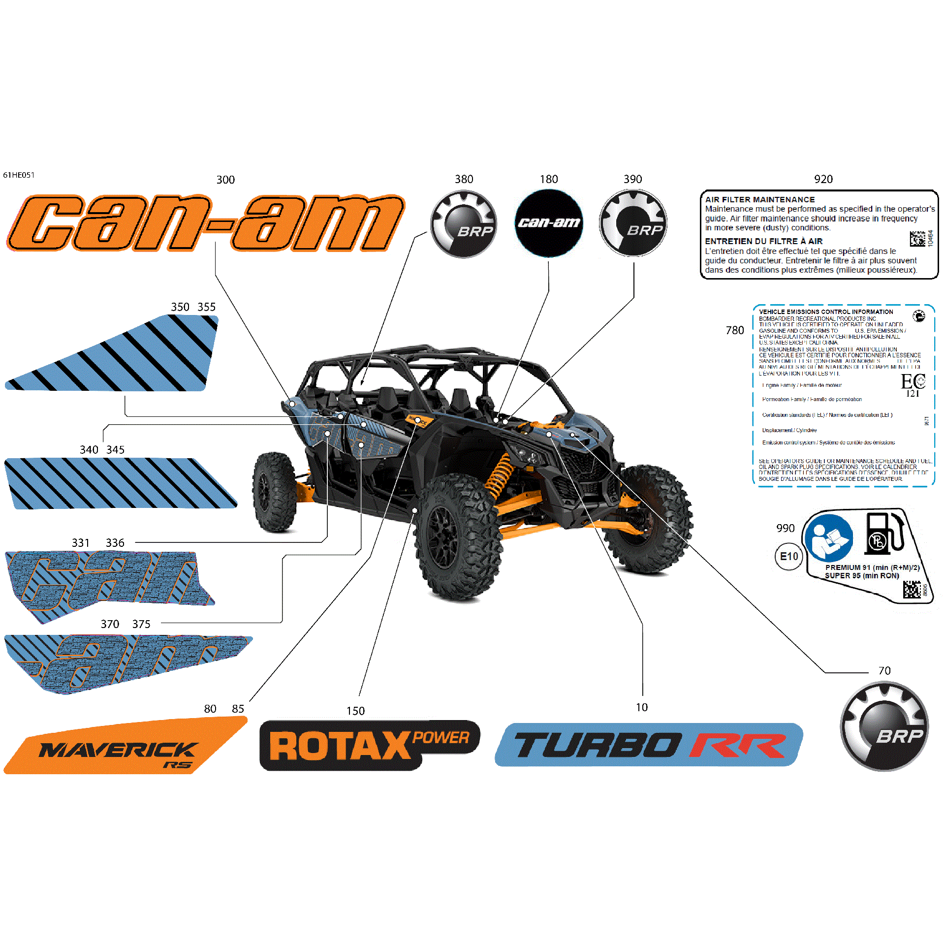 An Image of a Genuine Can-Am Parts Schematic Diagram showing the schematic - BODY - DECALS