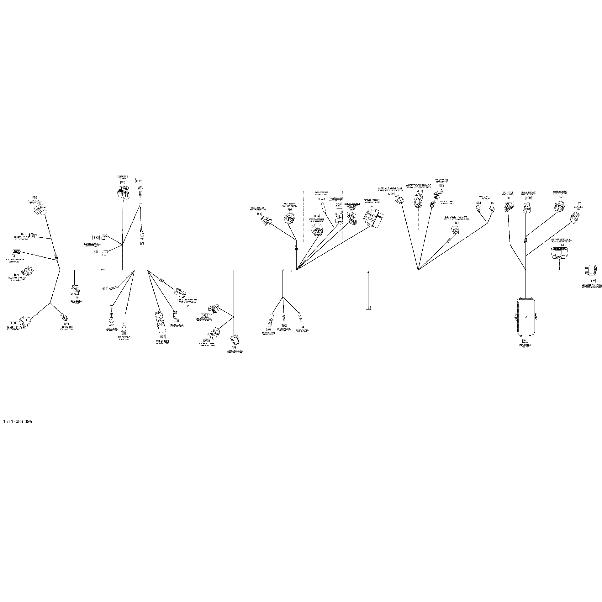 An Image of a Genuine Can-Am Parts Schematic Diagram showing the schematic - ELECTRICAL HARNESS _MAIN HARNESS
