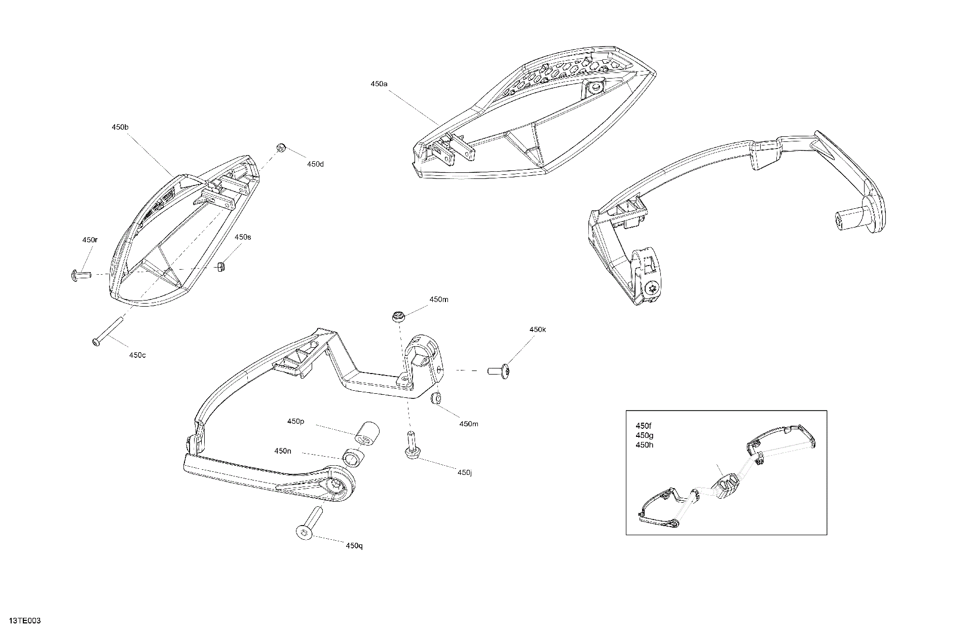 An Image of a Genuine Can-Am Parts Schematic Diagram showing the schematic - MECHANIC - AIR DEFLECTOR