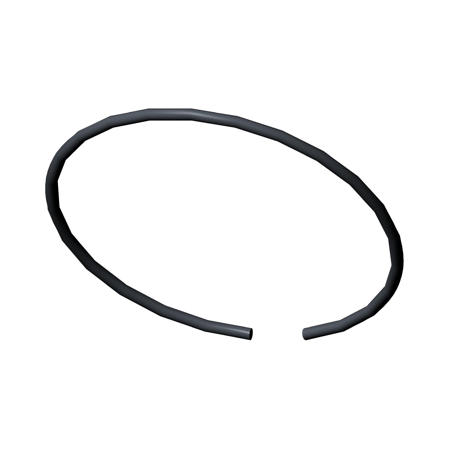 Black metal circlip with a 2.0 mm thickness and 61.7 mm diameter, open-ended ring shape.