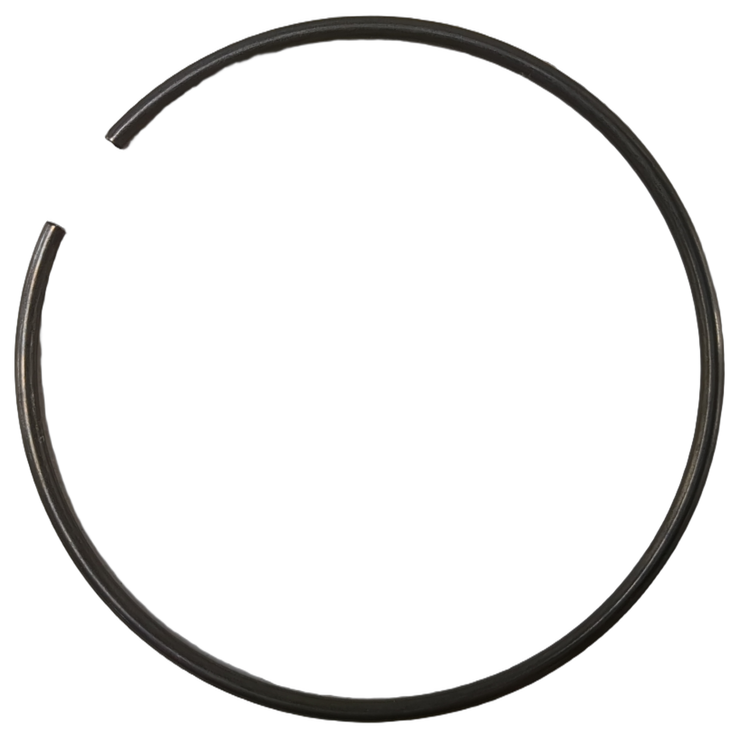 Black metal circlip ring with a small gap, thin and circular, 2.0x61.7 size by Polaris.