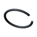 Black metal circlip with a partially open circular shape and rounded ends.